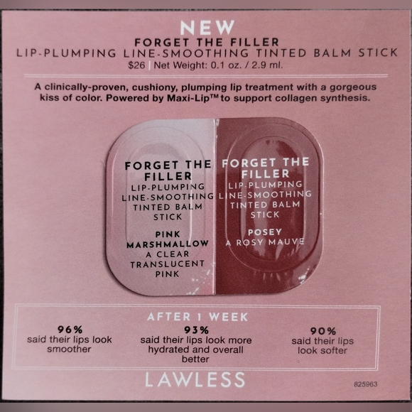LAWLESS Forget the Filler Lip-Plumping Line-Smoothing Balm SAMPLE SET - Picture 2 of 12